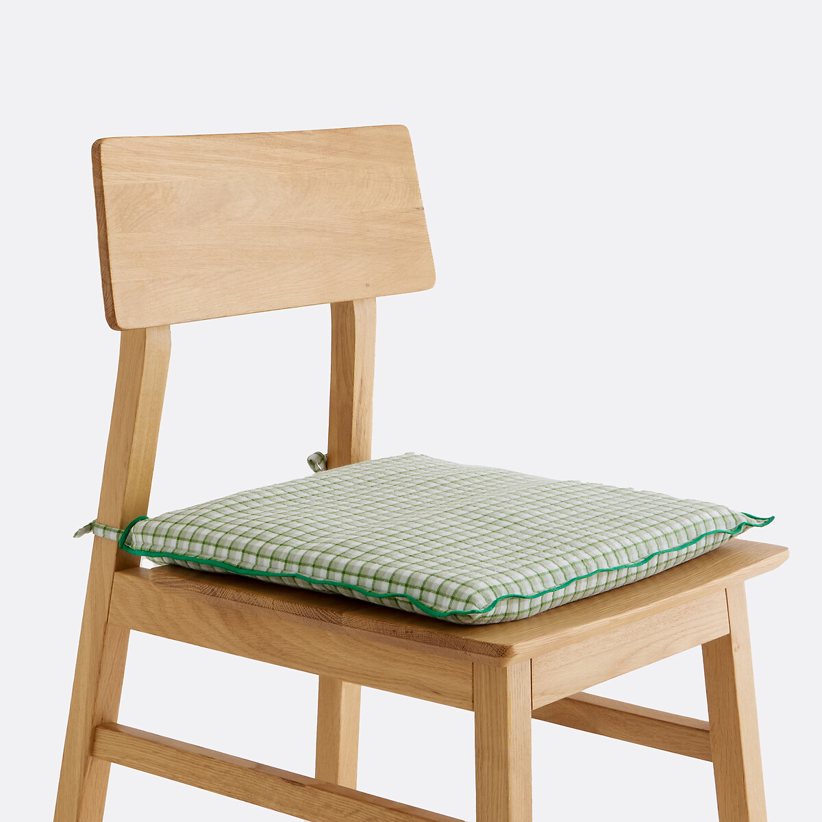 Cuscino per sedia, cotone percalle, NINON verde vichy, LA REDOUTE INTERIEURS