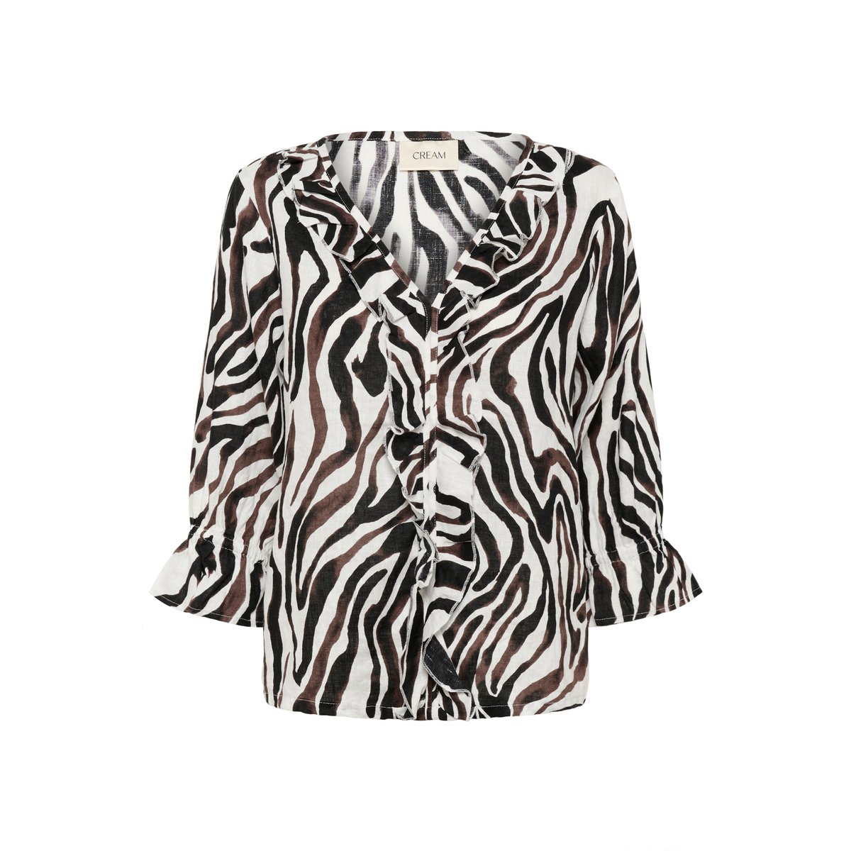 Blouse sans manches noir blanc black white animal, CREAM