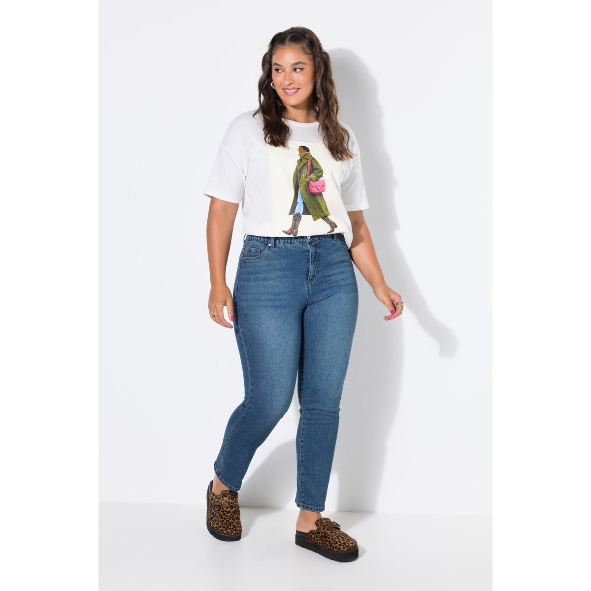 Jean « mom », coupe « mom », style 5 poches, bleu jean, STUDIO UNTOLD