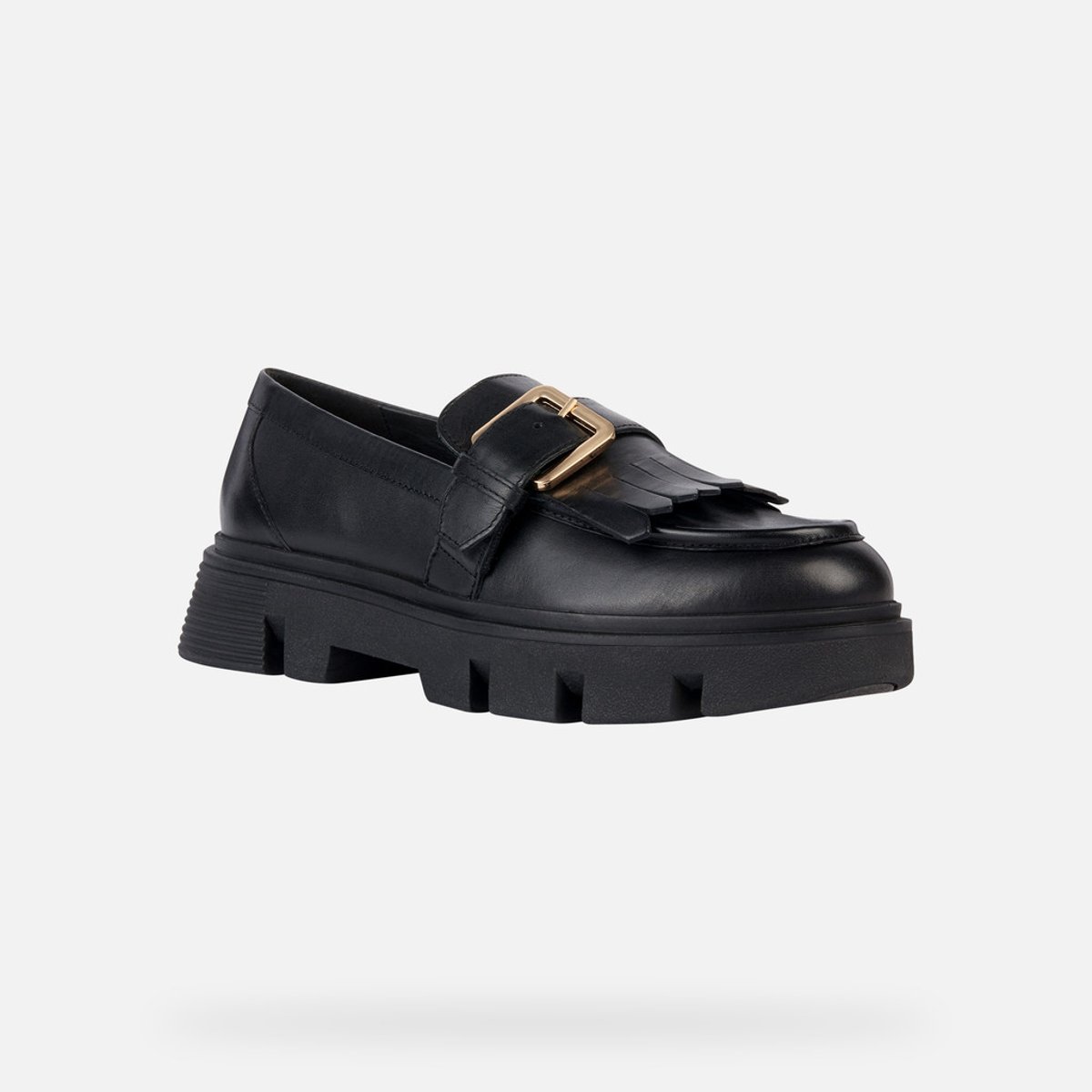 Mocassins cuir respirants Vilde noir, GEOX