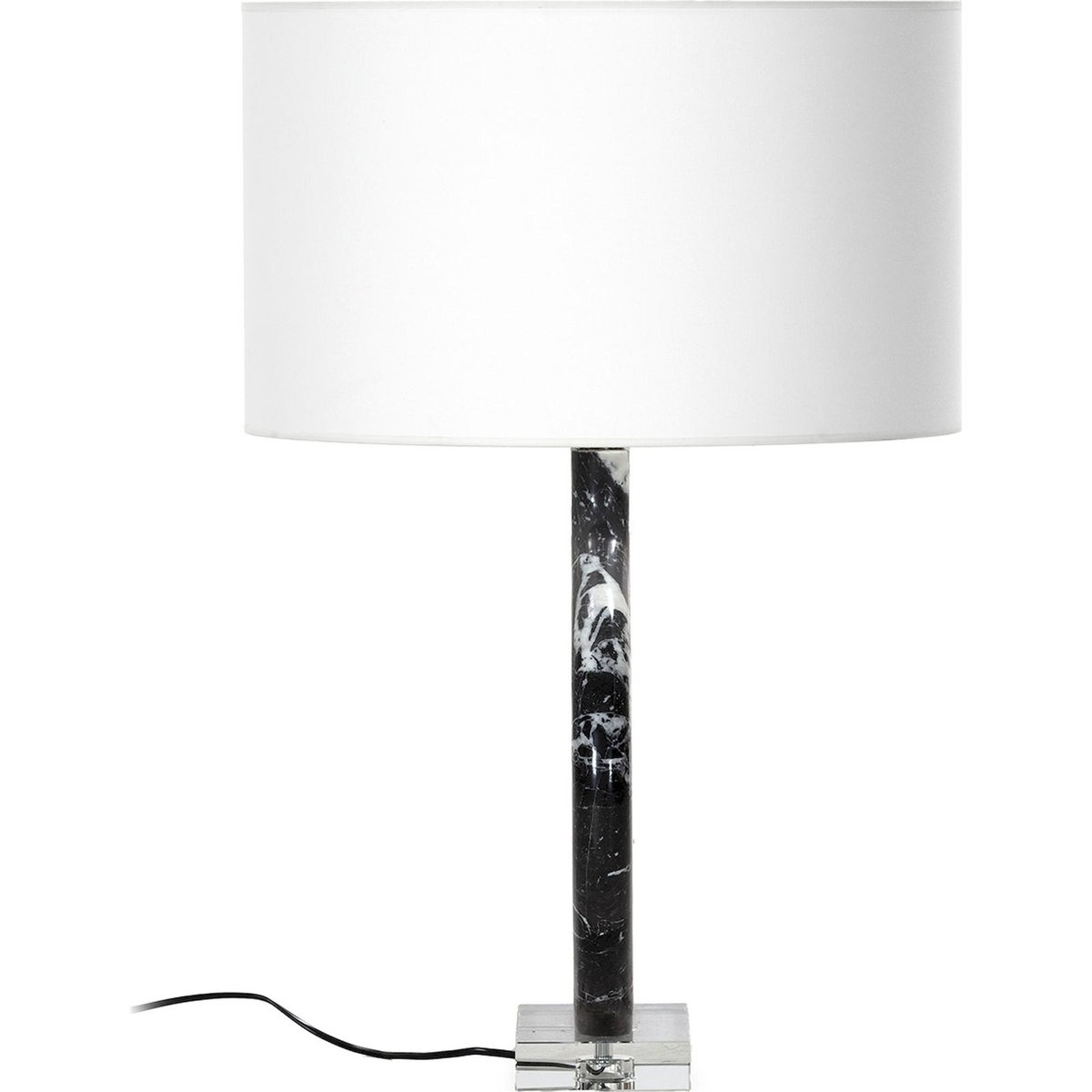 Lampe de table en marbre sans abat-jour noir et nickel, RECOLLECTION