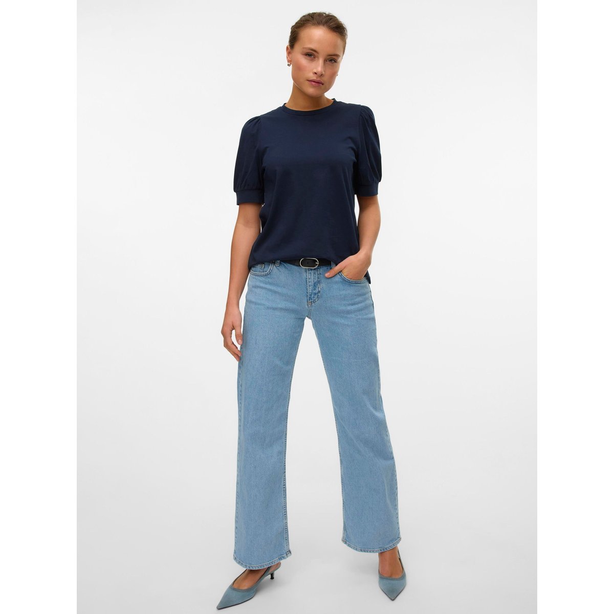Jean À Coupe Large light blue denim, VERO MODA