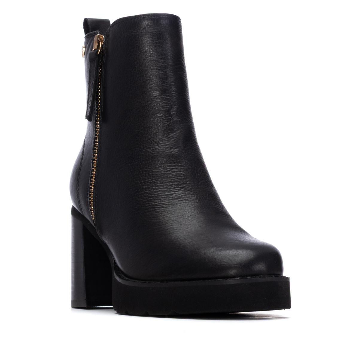 Bottine Talon Décontractée Fermeture éclair noir, CARMELA