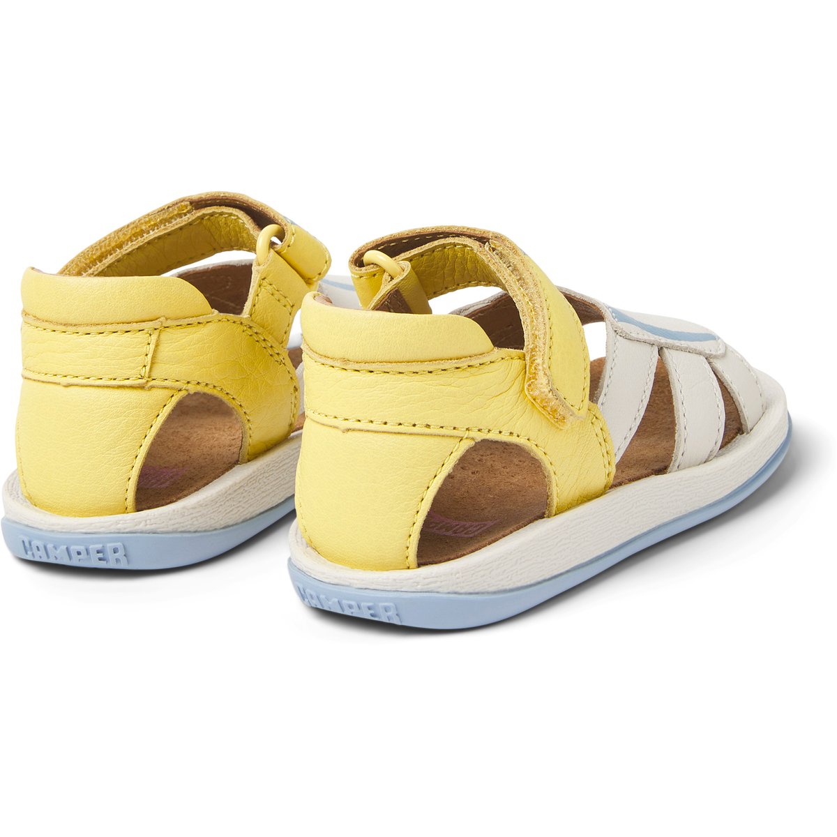 Sandales Bicho cuir jaune / blanc, CAMPER