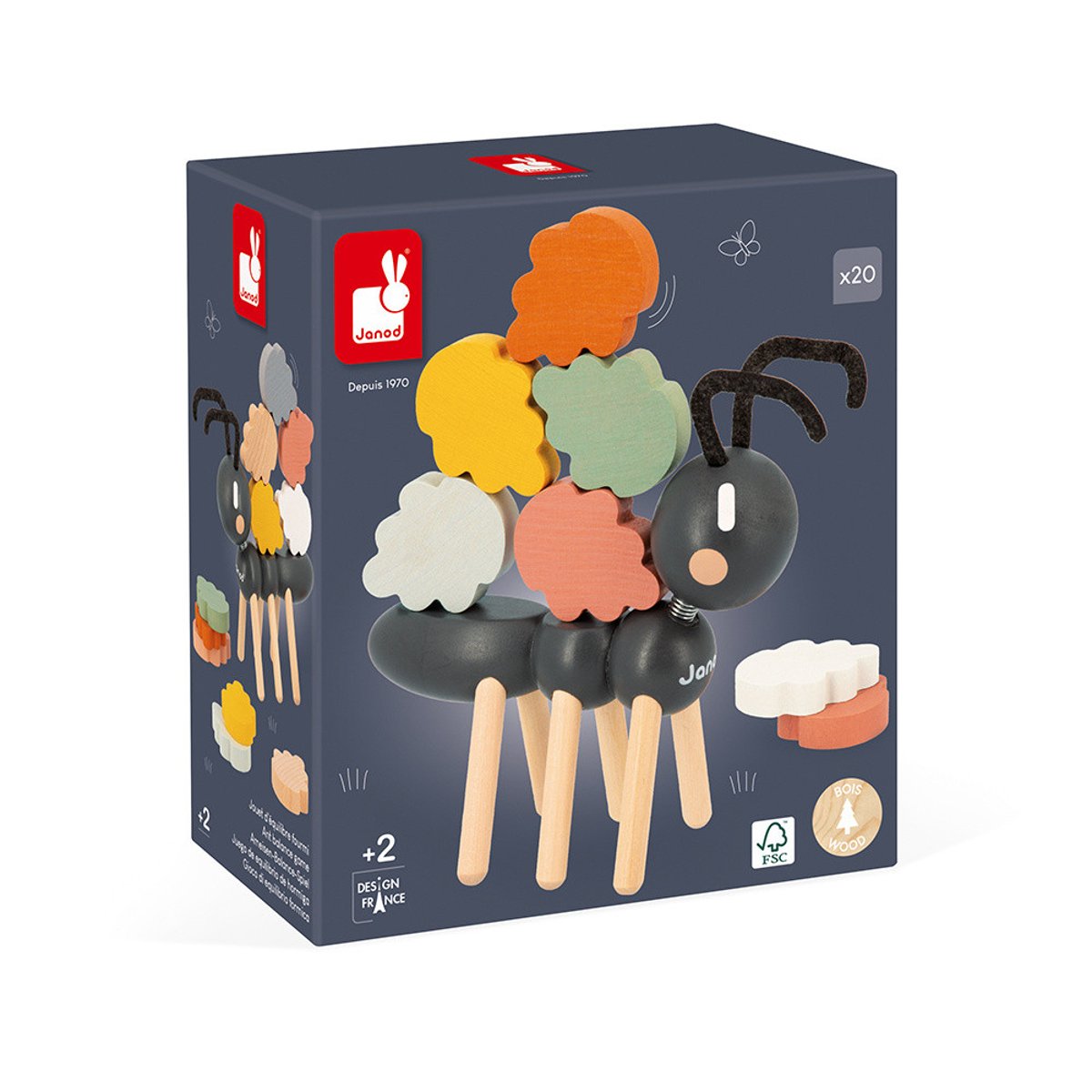 Jeu D'équilibre En Bois Fourmi, Jouet D'éveil multicolore, JANOD