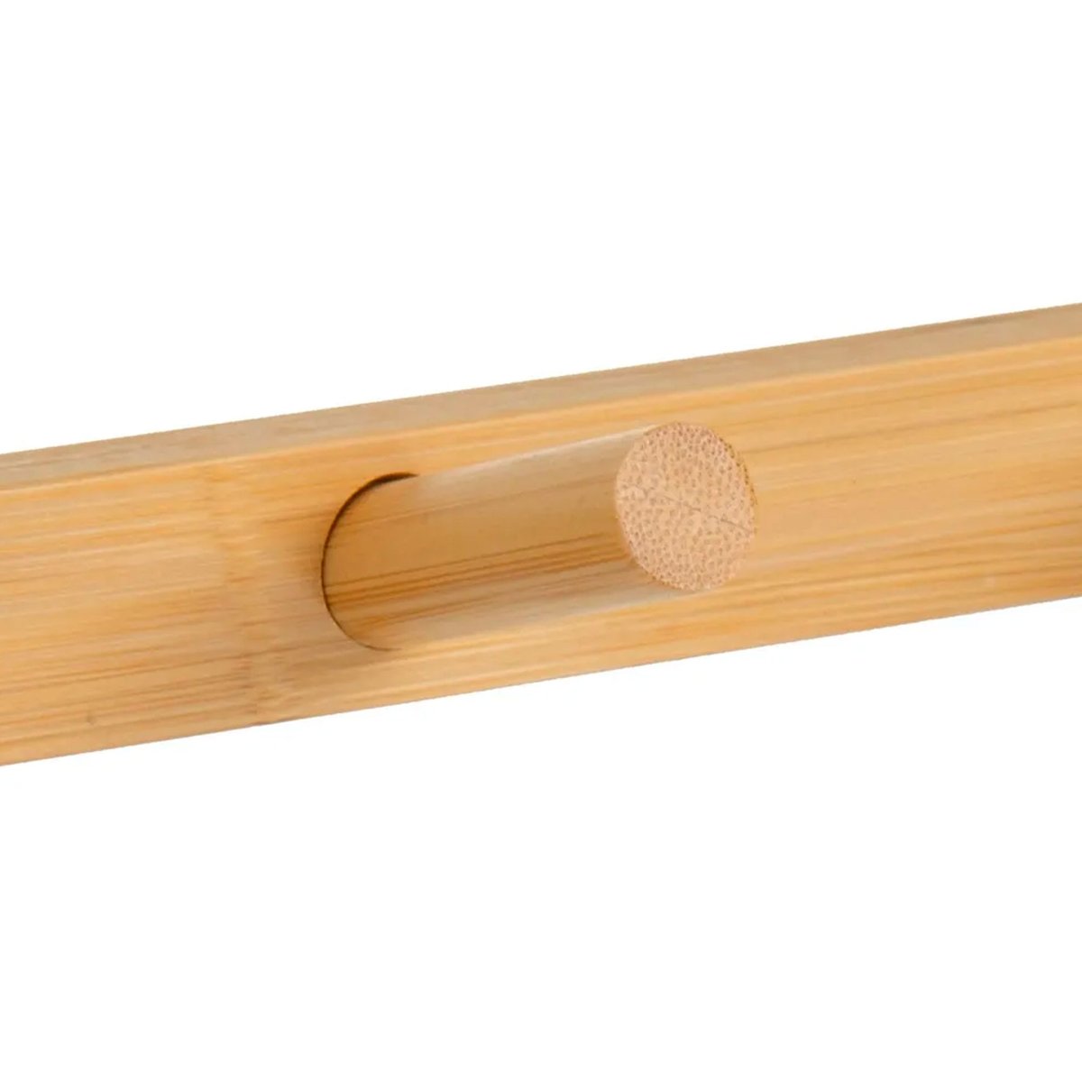Portemanteau mural bambou 4 crochets et étagère 50x30x20cm bois, WADIGA