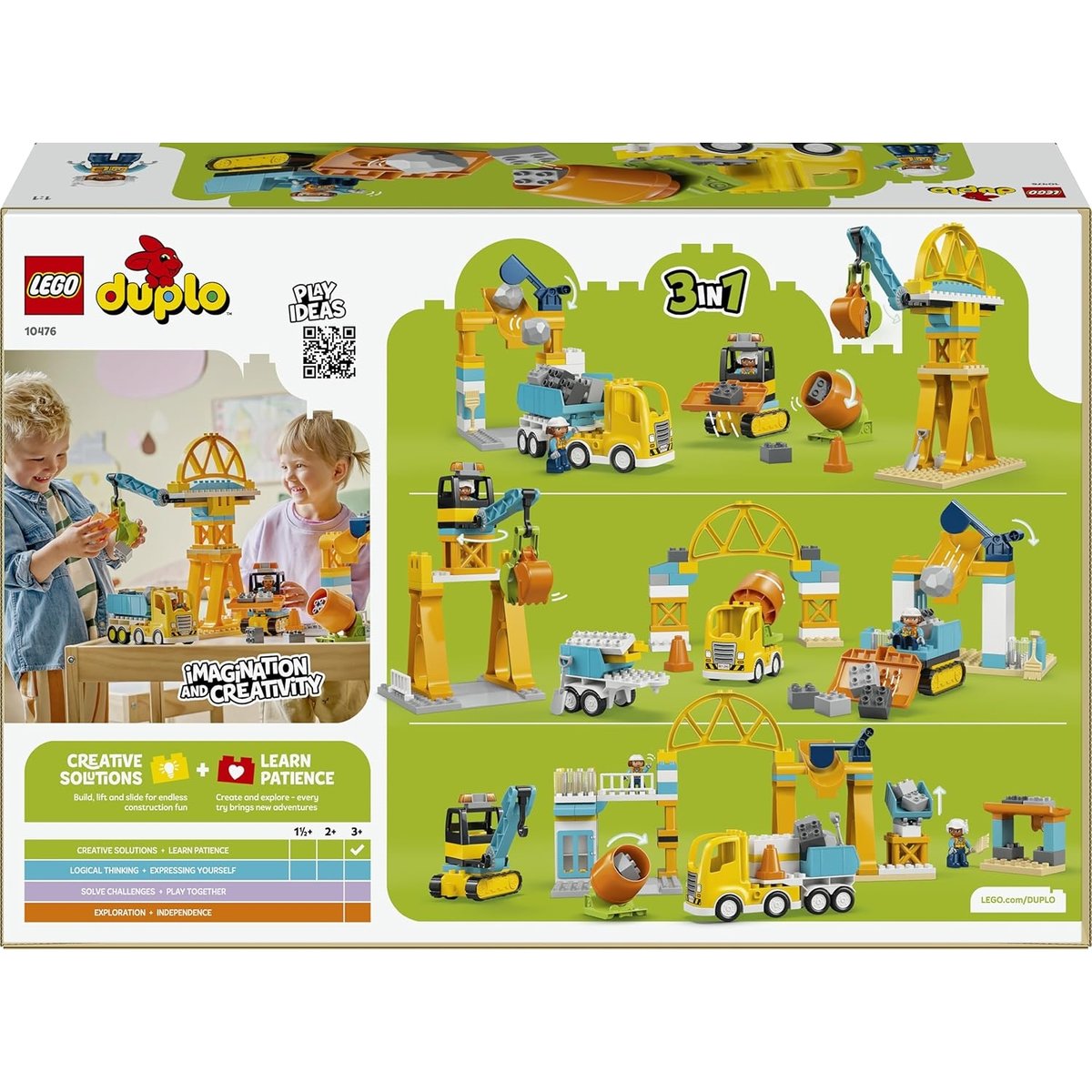 Duplo Le chantier et les véhicules de construction 3-en-1 multicolore, LEGO