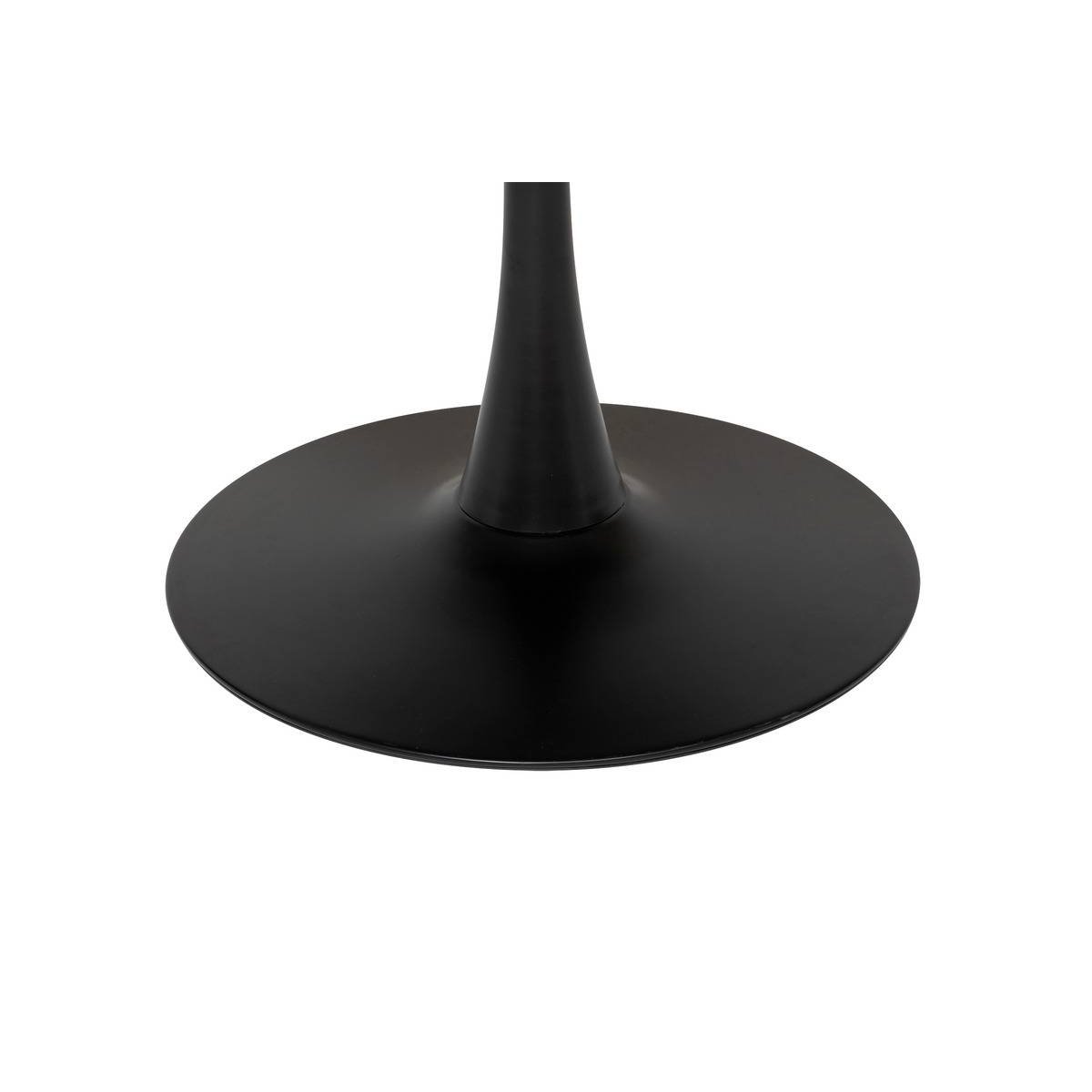 Table à manger ronde 4 places plateau placage chêne ELIAS noir, ATMOSPHERA