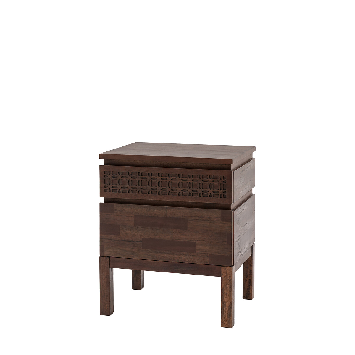Barauni Boho Mango Wood 2 Drawer Bedside Table brown , ÉDITÉ