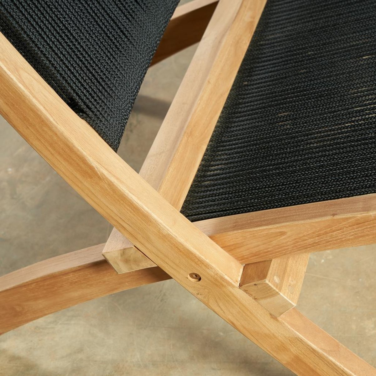 Fauteuil jardin lounge en corde noir Jala noir, WANDA COLLECTION
