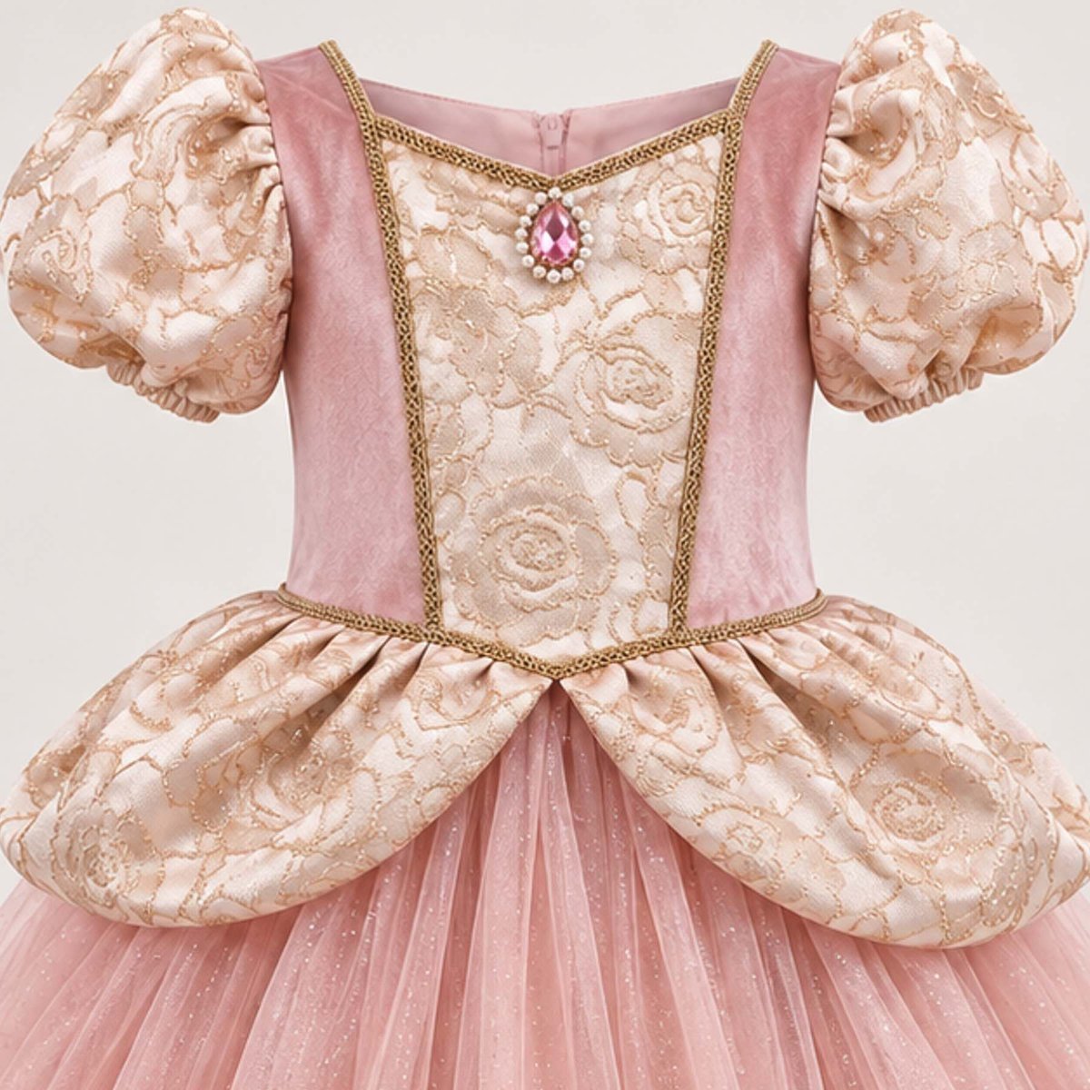 Déguisement enfant robe de princesse Aurélia rose, GREAT PRETENDERS
