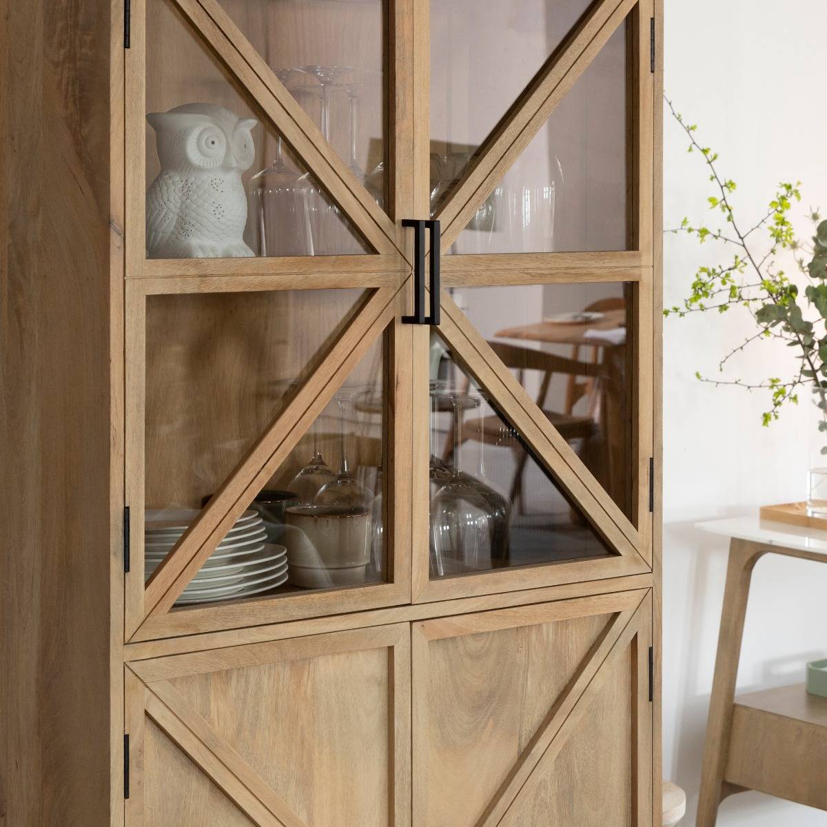 Vitrine en bois de manguier  THALIA bois clair, MADE IN MEUBLES 