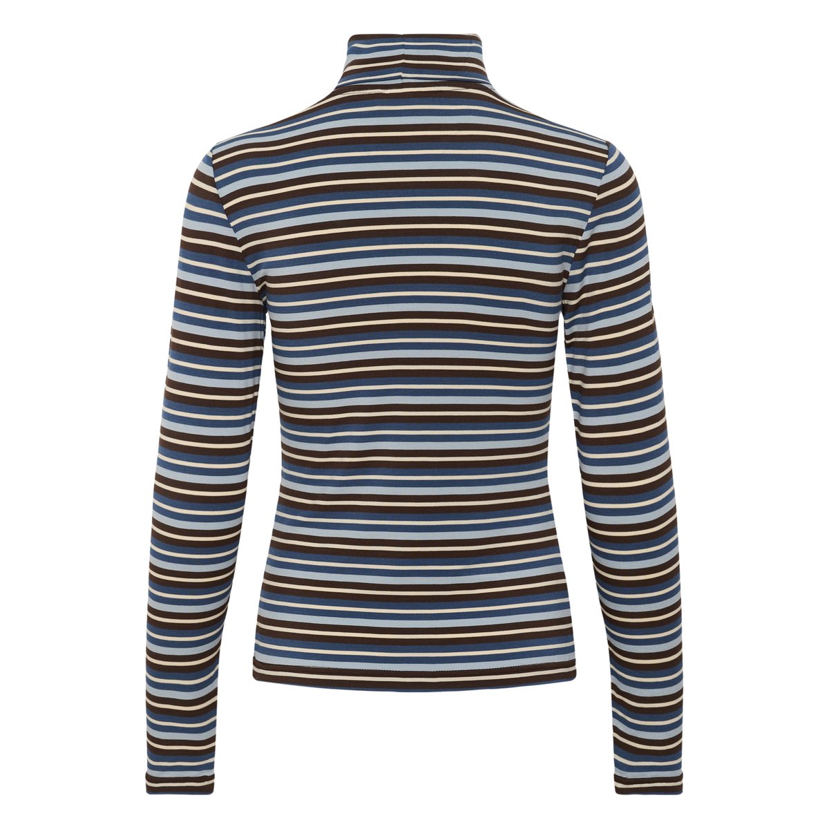 T-shirt à manches longues marron bleu coffee bean/blue multi stripe, KAFFE