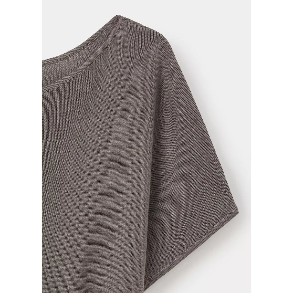 Pull en maille fine froncé marron moyen, MANGO