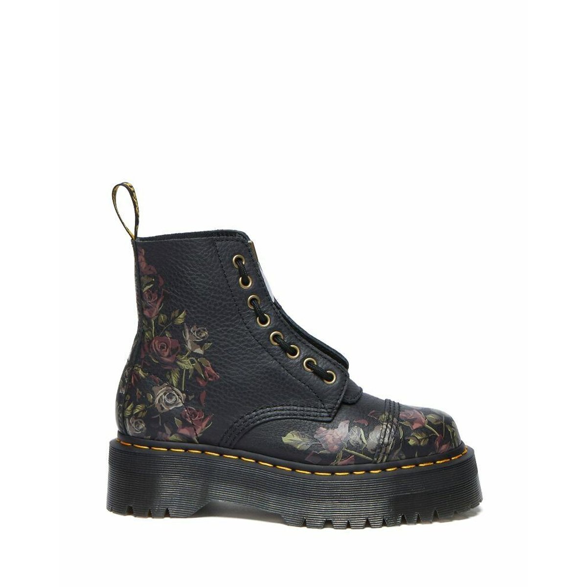 Boots plateformes Sinclair en cuir Thumbled Nappa noir, DR. MARTENS