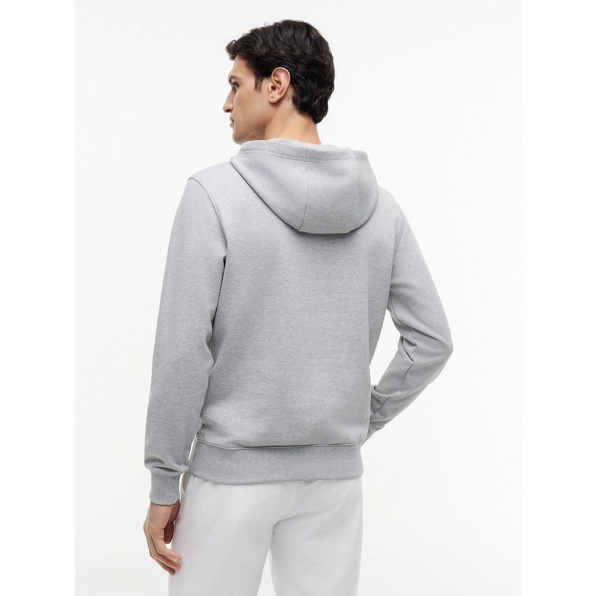 Sweat à capuche col rond gris clair chiné, TOMMY HILFIGER