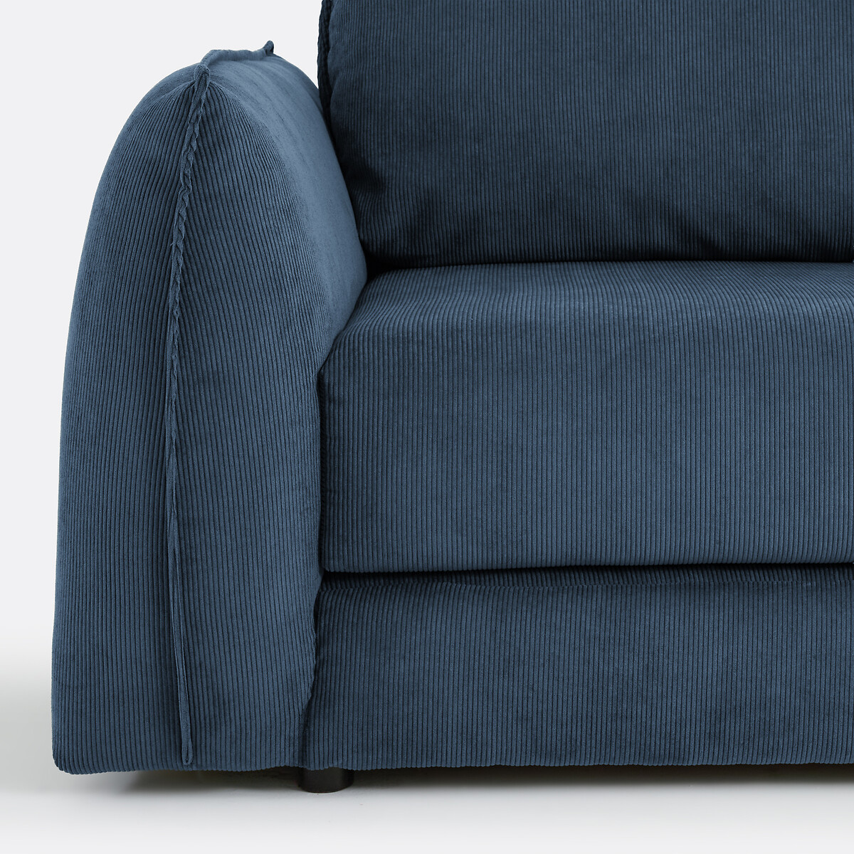 Fauteuil droit convertible, 1 place, en velours côtelé fines côtes, TIKI bleu, LA REDOUTE INTERIEURS