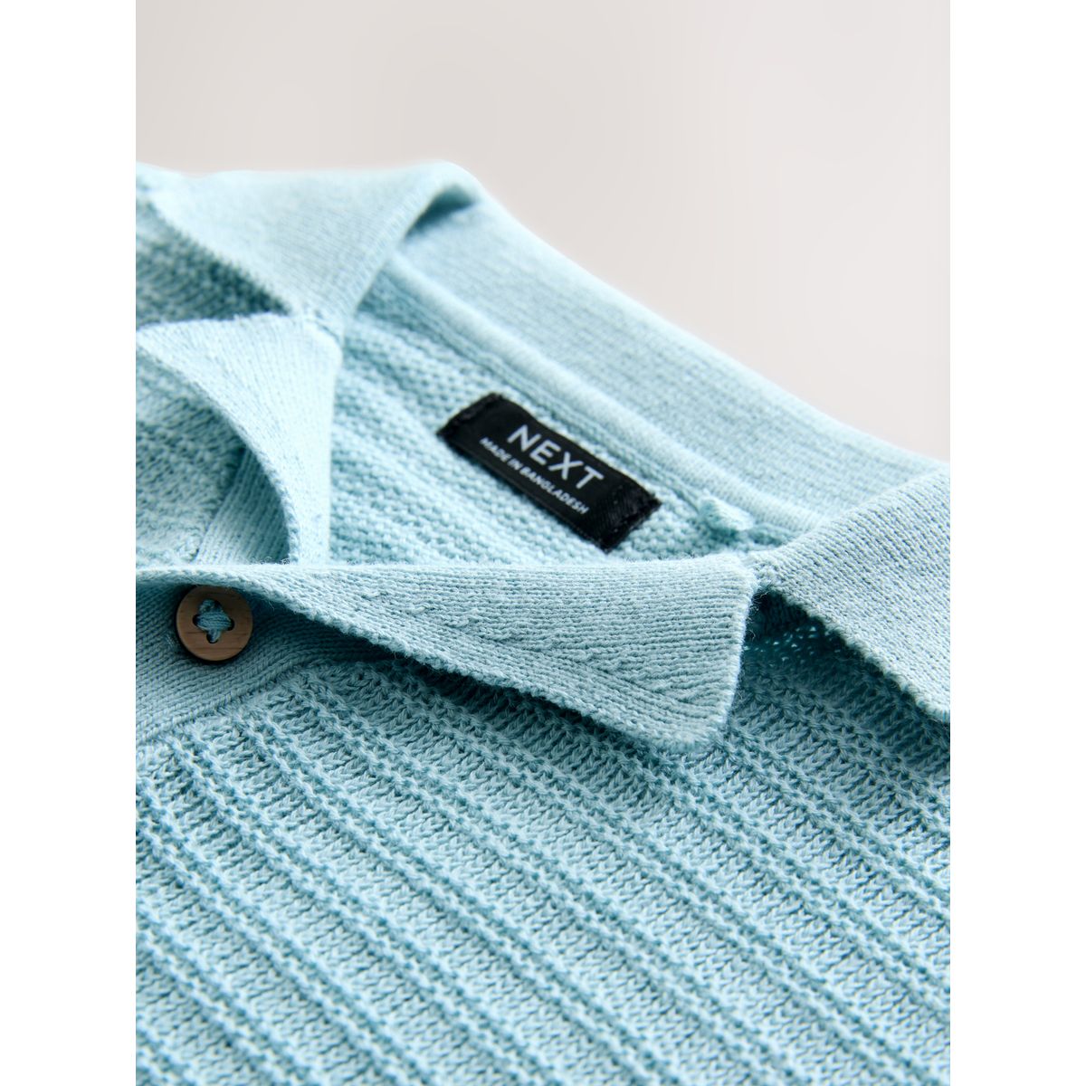 Polo en maille à manches courtes bleu, NEXT