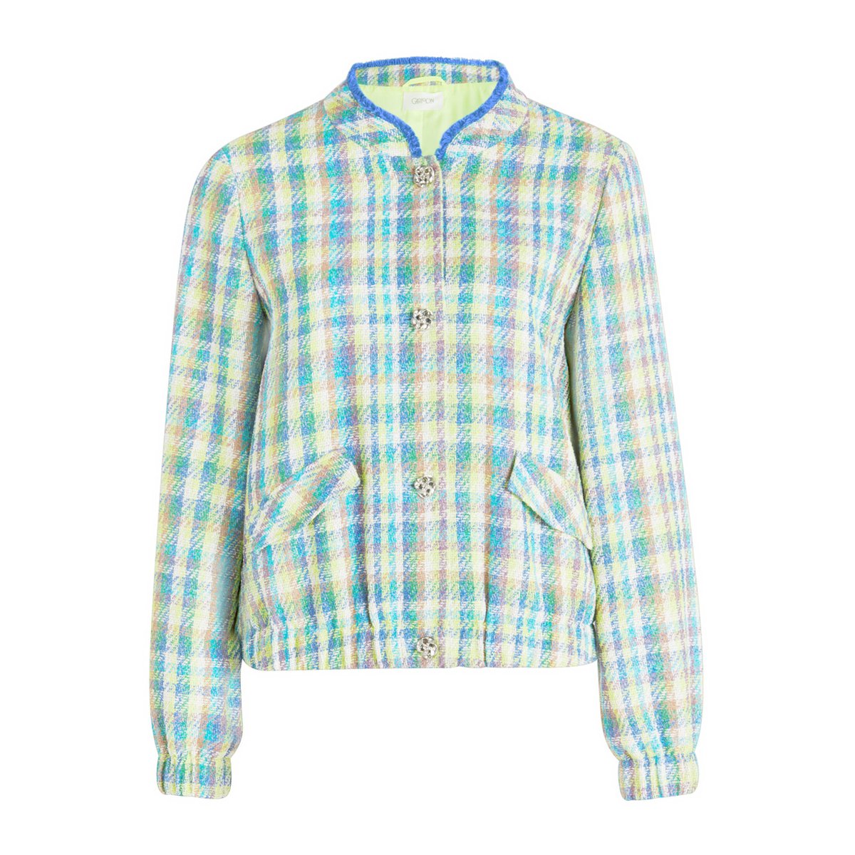 Veste blazer à carreaux green/blue, CARTOON