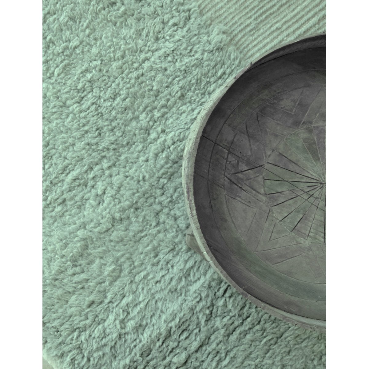 Tapis berbère graphique tissage en relief en laine 207 x 289 cm bleu naturel, AFK LIVING