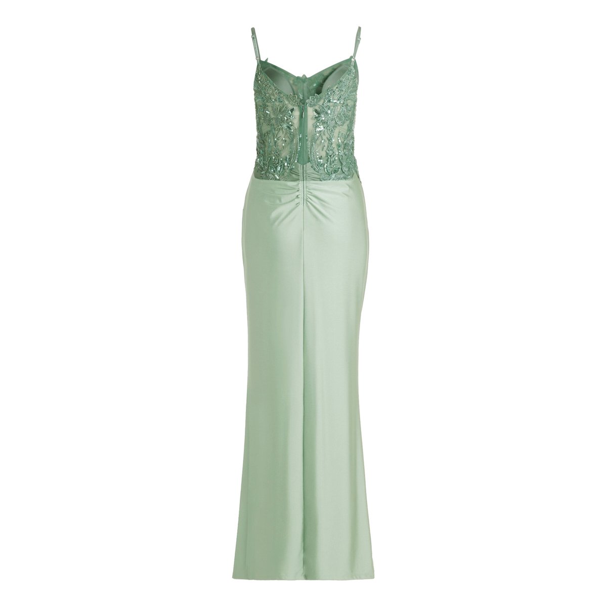 Robe de soirée à broderies foggy green, VERA MONT