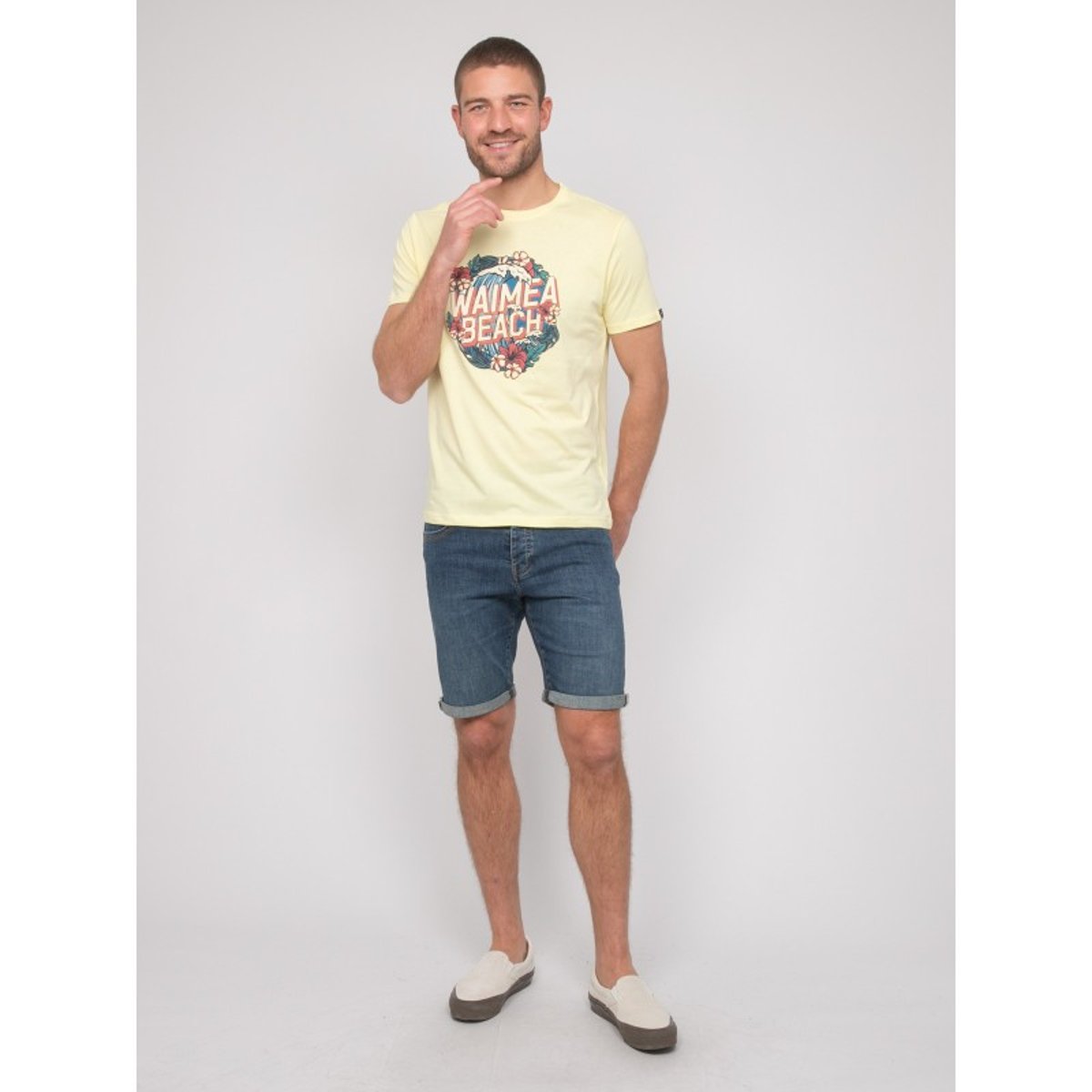 T-shirt Coton Motifs Newilmo jaune, RITCHIE