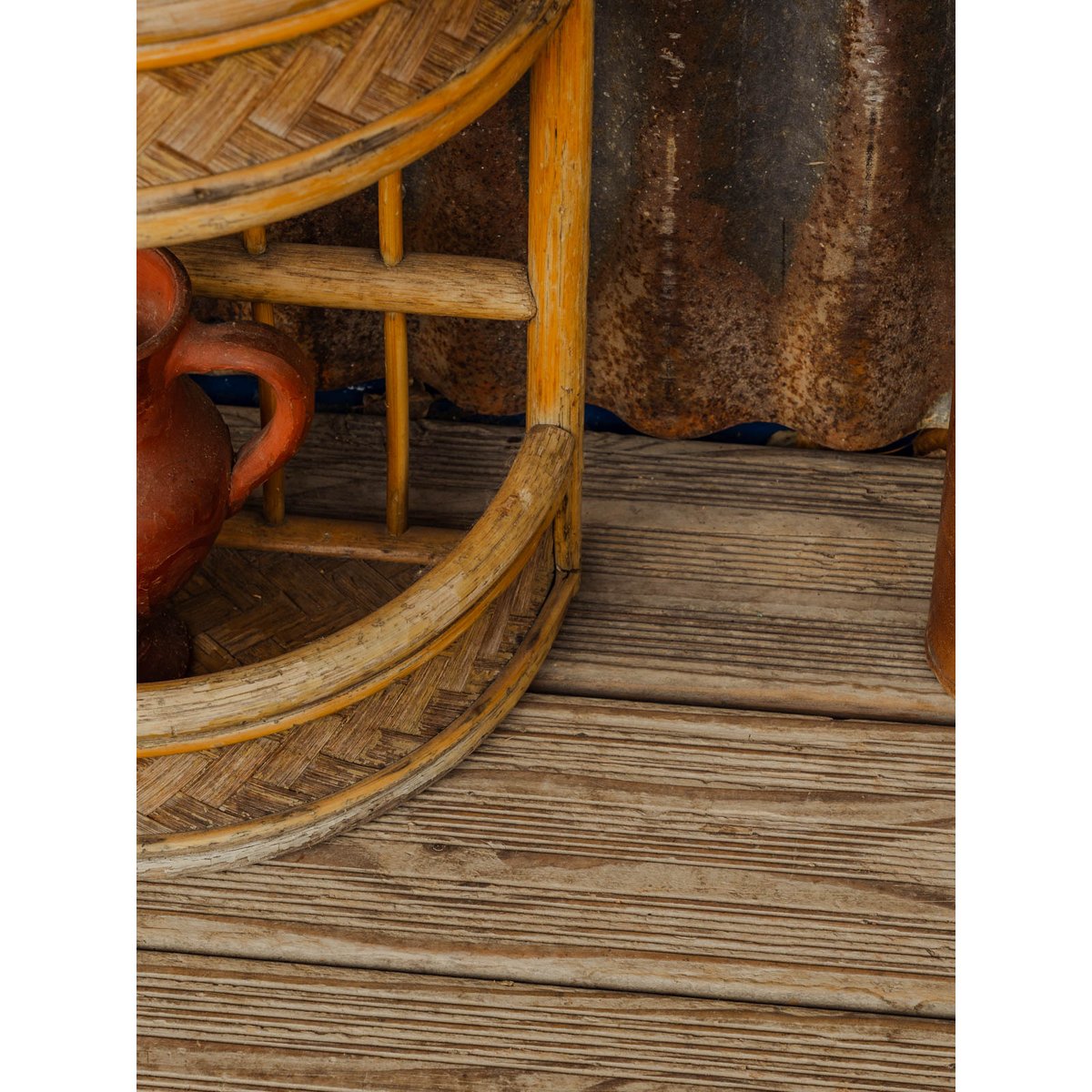 Étagère en rotin Gaëlle N°1601 - Bon état bois clair, DEBONGOUT