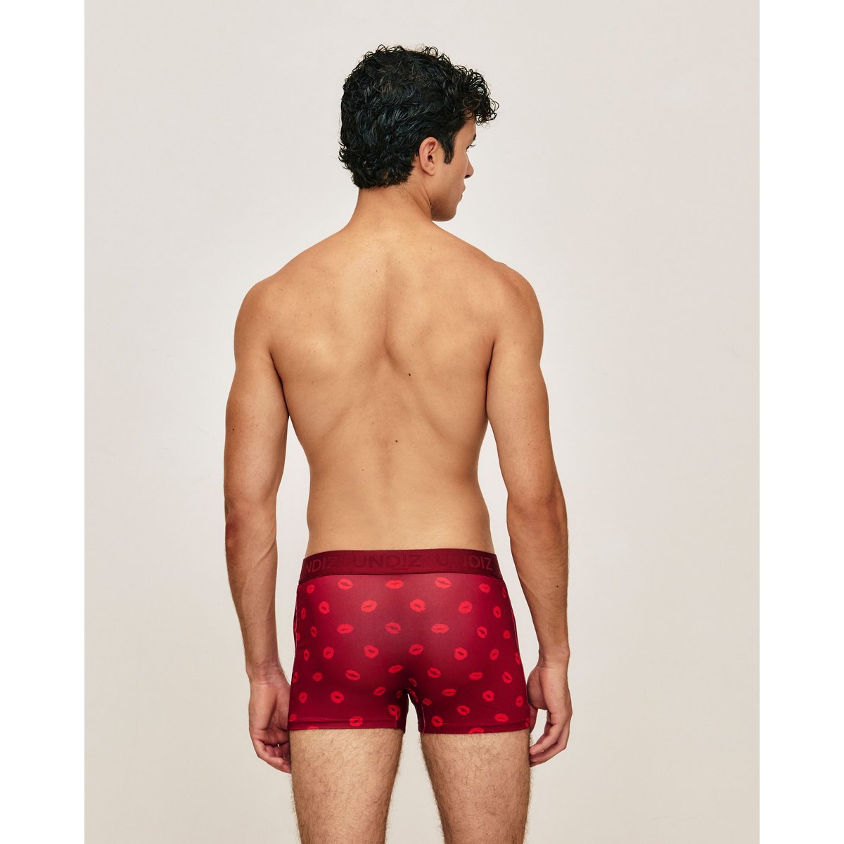 Boxer en coton imprimé baisers REPEATIZ MONUN rouge, UNDIZ