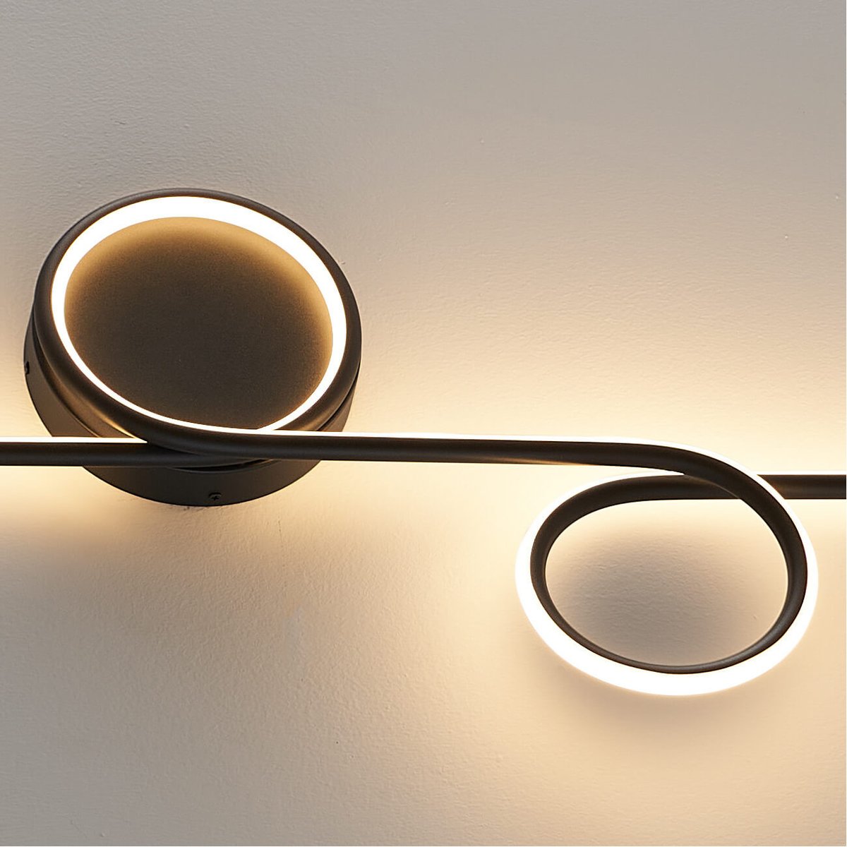 Applique LED design à deux boucles - CELI noir, KOSILUM