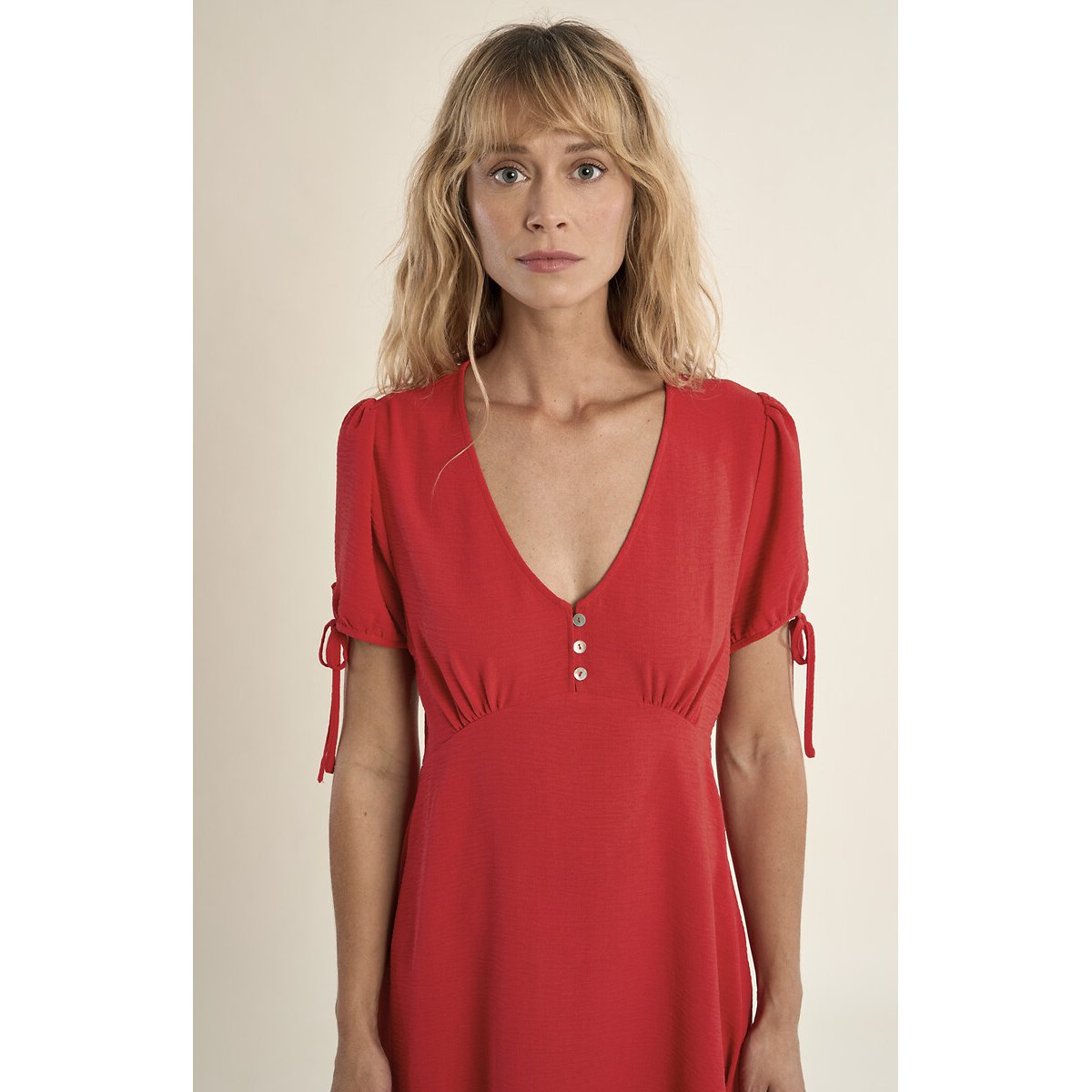 Kurzes Kleid, kurze Ärmel rot, MOLLY BRACKEN