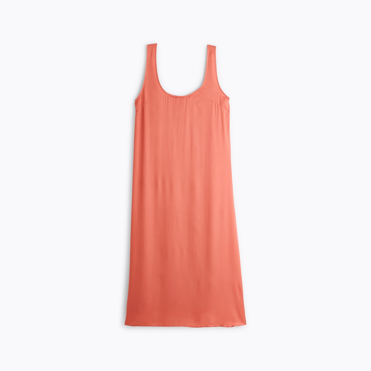 Robe longue col rond en satin CLÉOME orange, LAURENCE TAVERNIER