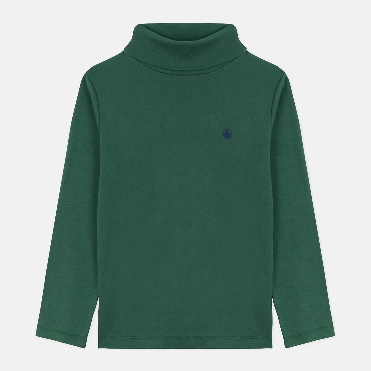 Cotton Turtleneck Jumper green, PETIT BATEAU