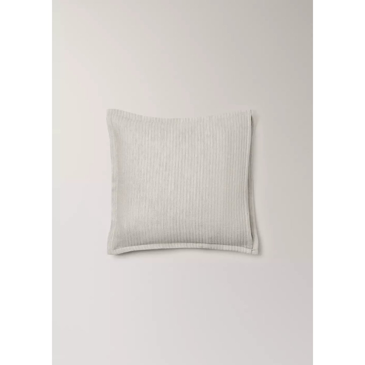 Housse de coussin en coton et lin à reliefs verticaux 50 x 50 cm sable, MANGO HOME
