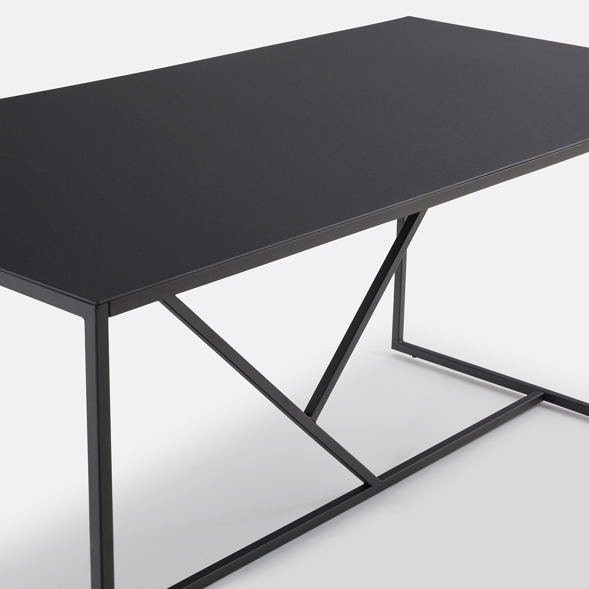 Table à manger, rectangulaire, en métal fer, 6 couverts, ABBY noir, LA REDOUTE INTERIEURS