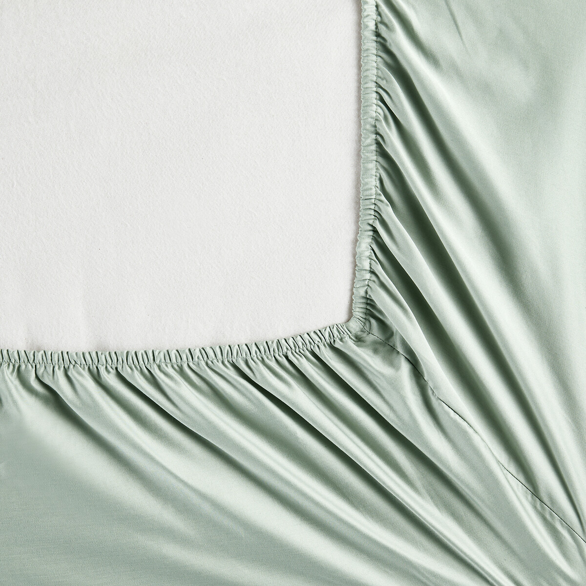 Drap-housse satin de coton 200 fils, bonnet 30 cm, GALOR vert jade, AM.PM
