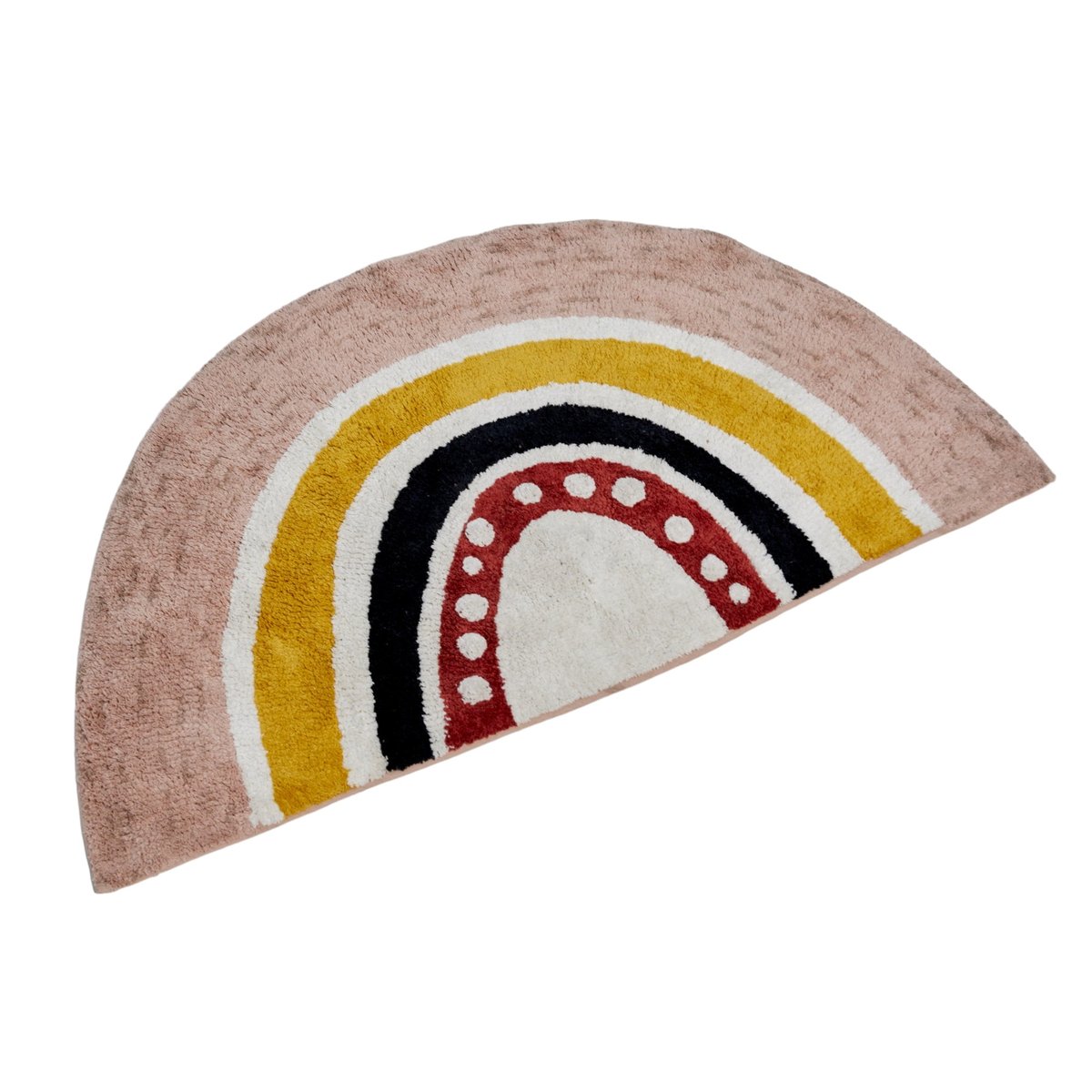 Tapis tufté enfant coton ARC EN CIEL rose, TODAY