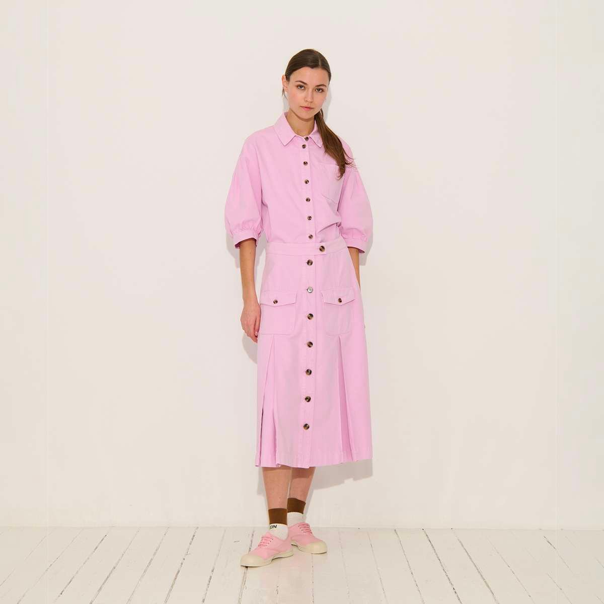 Chemise ample manches 3/4 en coton PRETTINA bubblegum, BENSIMON