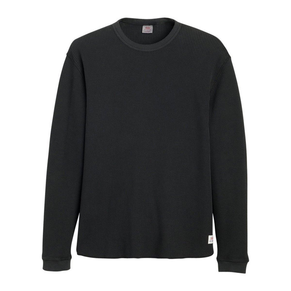 Pull en coton anthracite en maille effet gaufrée pourvu d'une coupe droite anthracite, LEVI'S