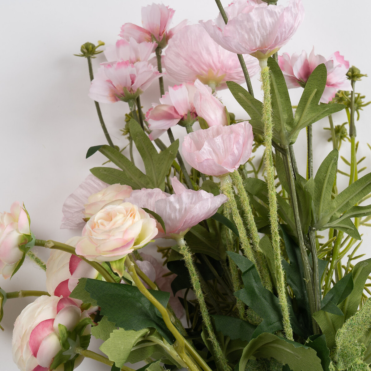 45cm Pink Poppy, Rose and Cosmo Bouquet pink, SO'HOME