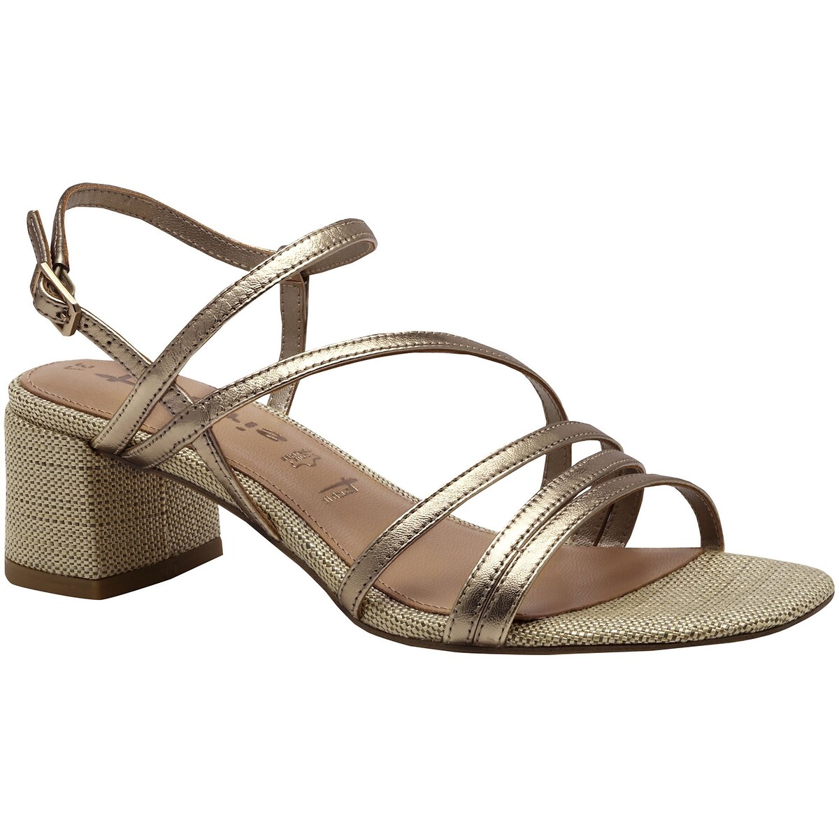 Sandalen met hak, in leer brons, TAMARIS