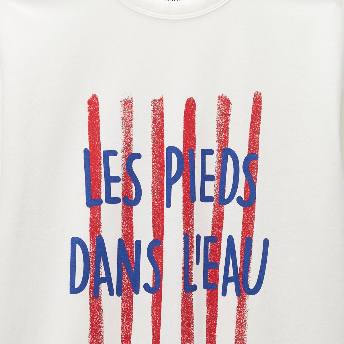 T-shirt manches courtes imprimé en coton BIO GOTS ecru, MONOPRIX