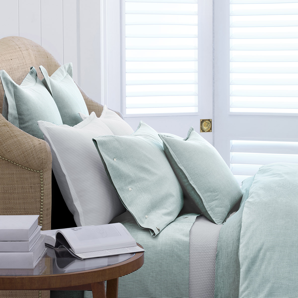 Lot de 2 taies en percale de coton, OXFORD evergreen, RALPH LAUREN HOME