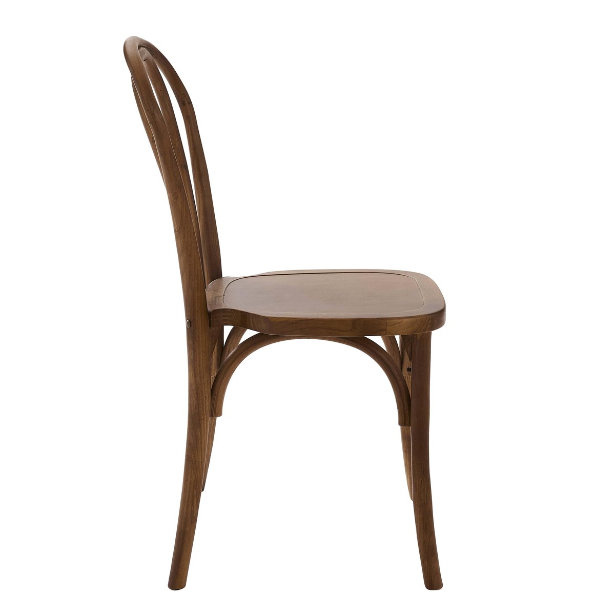 Lot de 2 chaises style bistrot en bois d'orme foncé, ELSA bois, OVIALA
