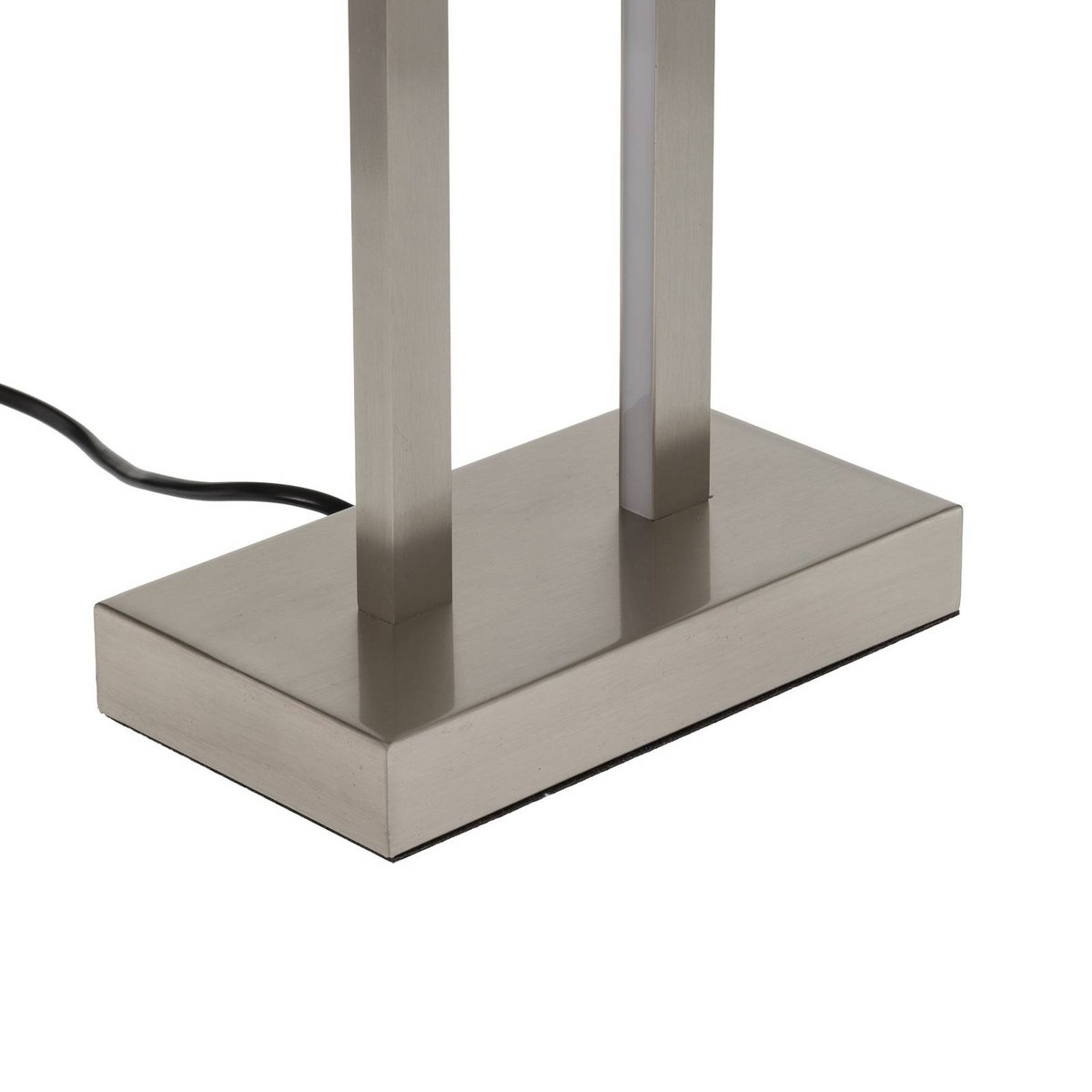 Lampe à poser en textile moderne, Sigurd blanc, nickel satiné, LINDBY