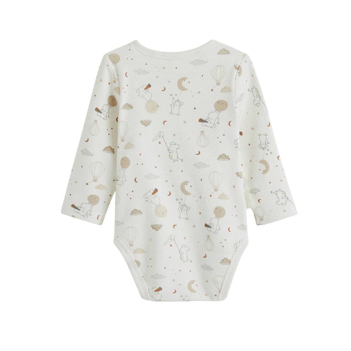 Lot de 2 bodies bébé manches longues ouverture croisée Eliah ecru, PETIT BEGUIN