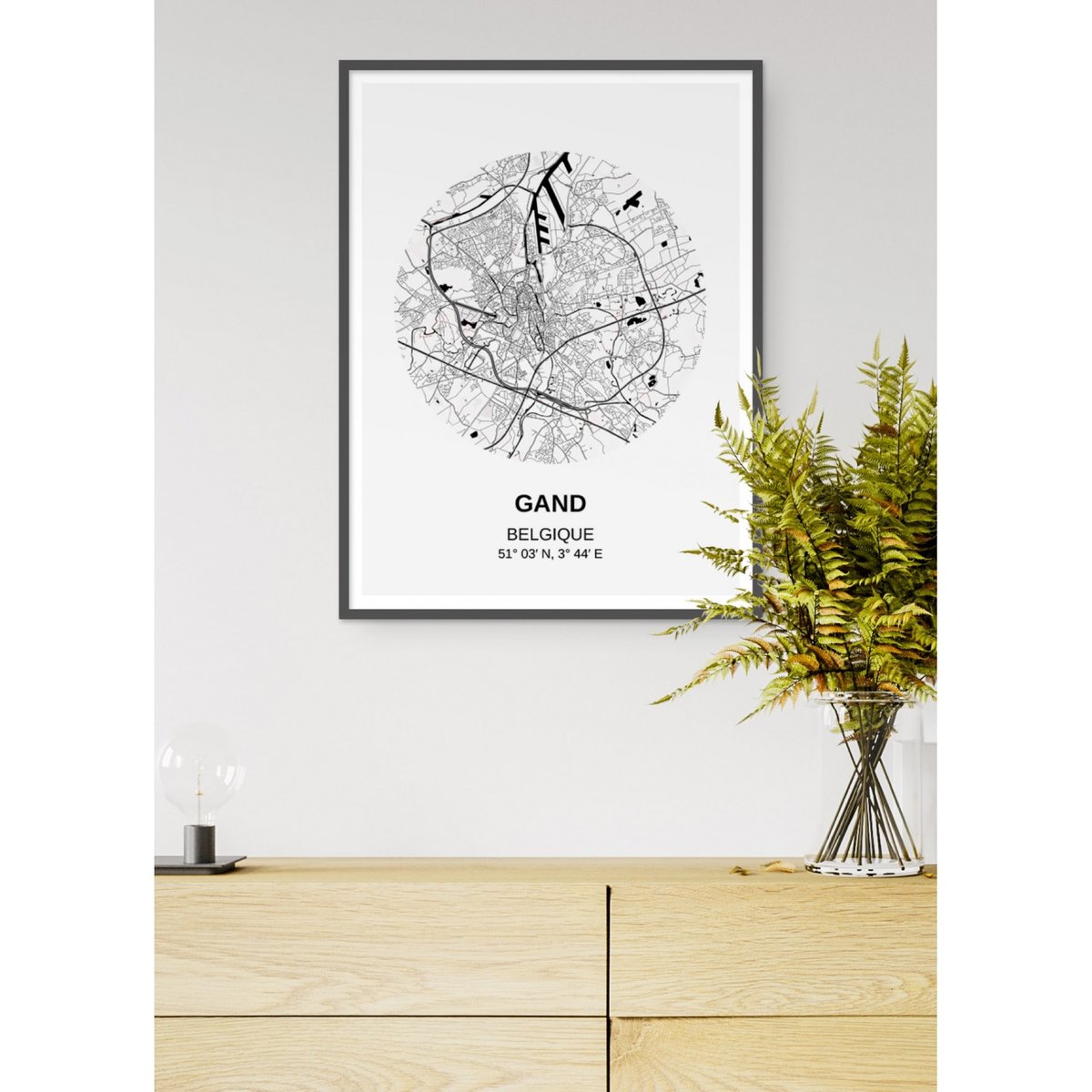 Affiche Carte Gand blanc, L'AFFICHERIE