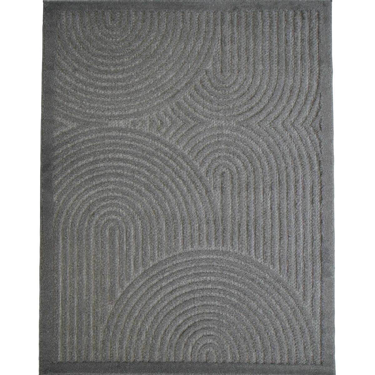 Tapis extérieur intérieur arc en ciel en relief  NEW AGE DECO gris, THE DECO FACTORY
