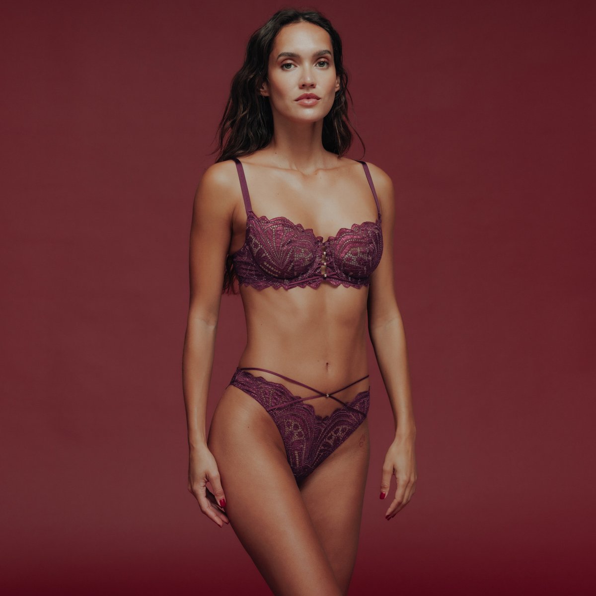 Culotte CILLE prune, ROUGEGORGE LINGERIE