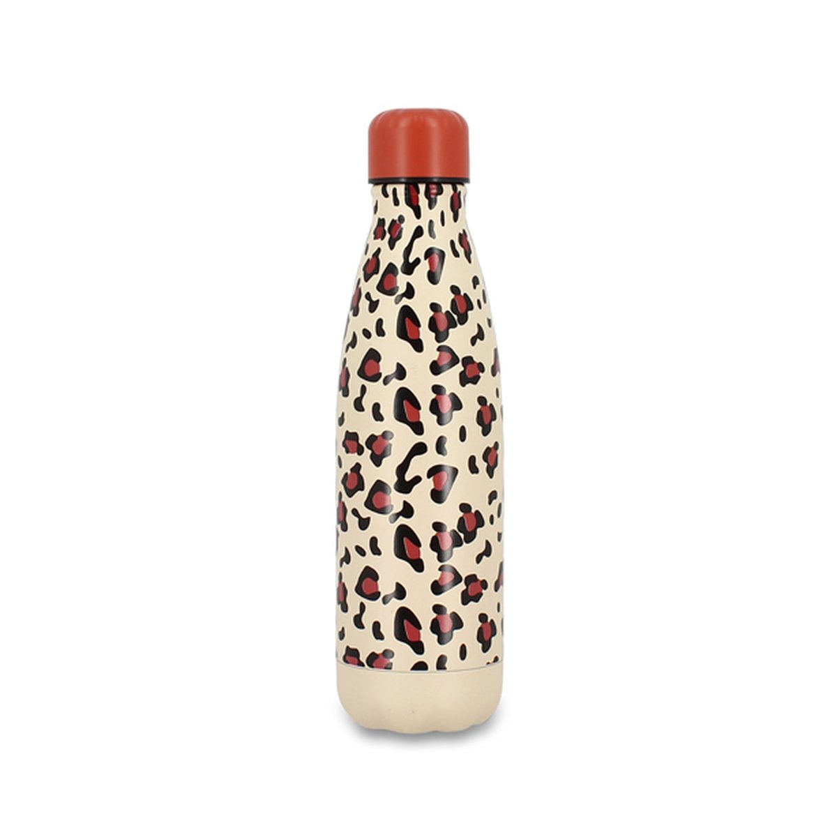 Bouteille 500ml en acier inoxydable, LEOPARD terracotta, NOVASTYL
