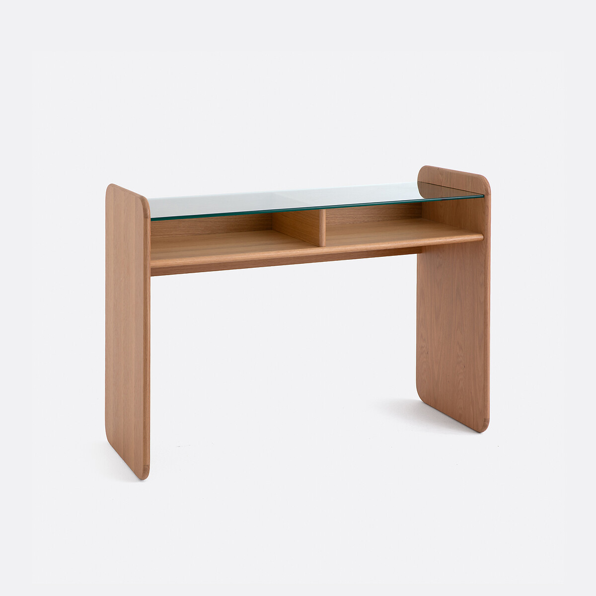 Bureau plateau verre trempé, Ericson plaqué chêne, LA REDOUTE INTERIEURS